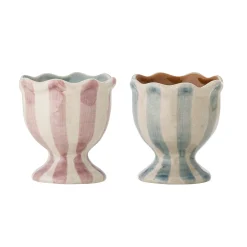 Set of 2 Willa Lilac Stripe Egg Cups