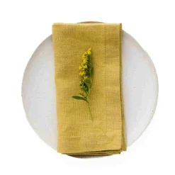 Set of 2 Yellow Linen Napkins