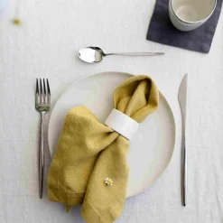 Set of 2 Yellow Linen Napkins