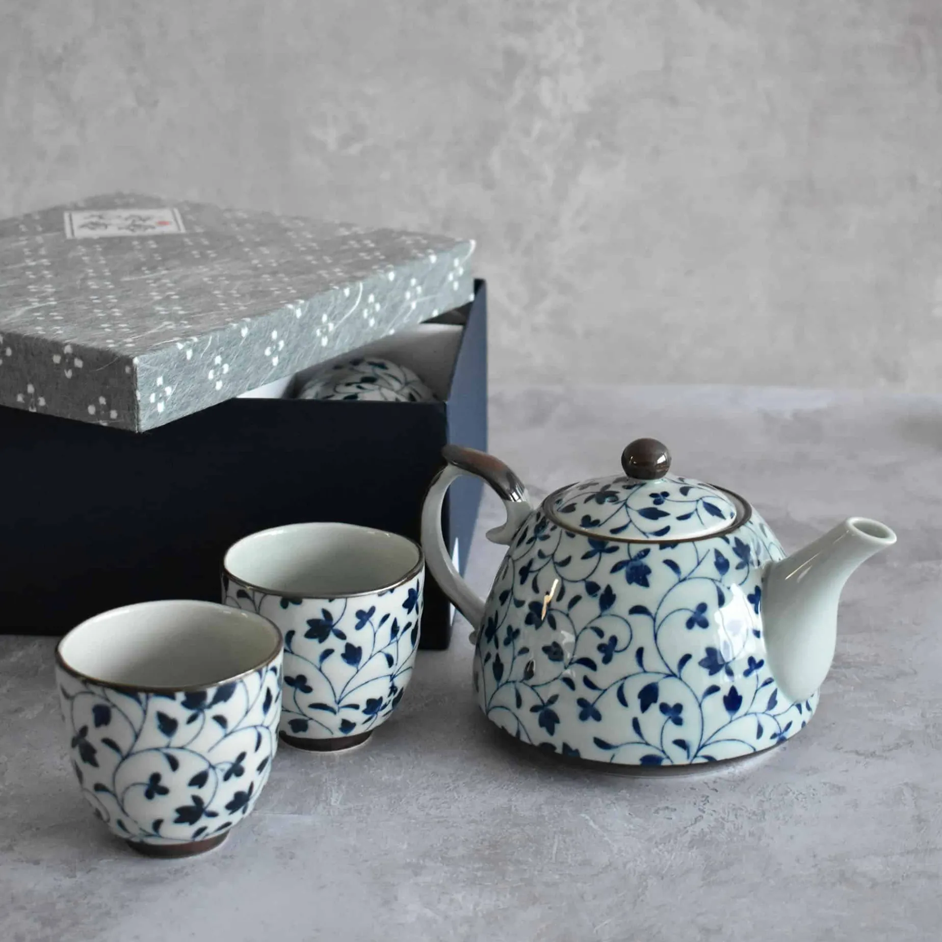 Shizen Blue Japanese Teapot & Teacup Set