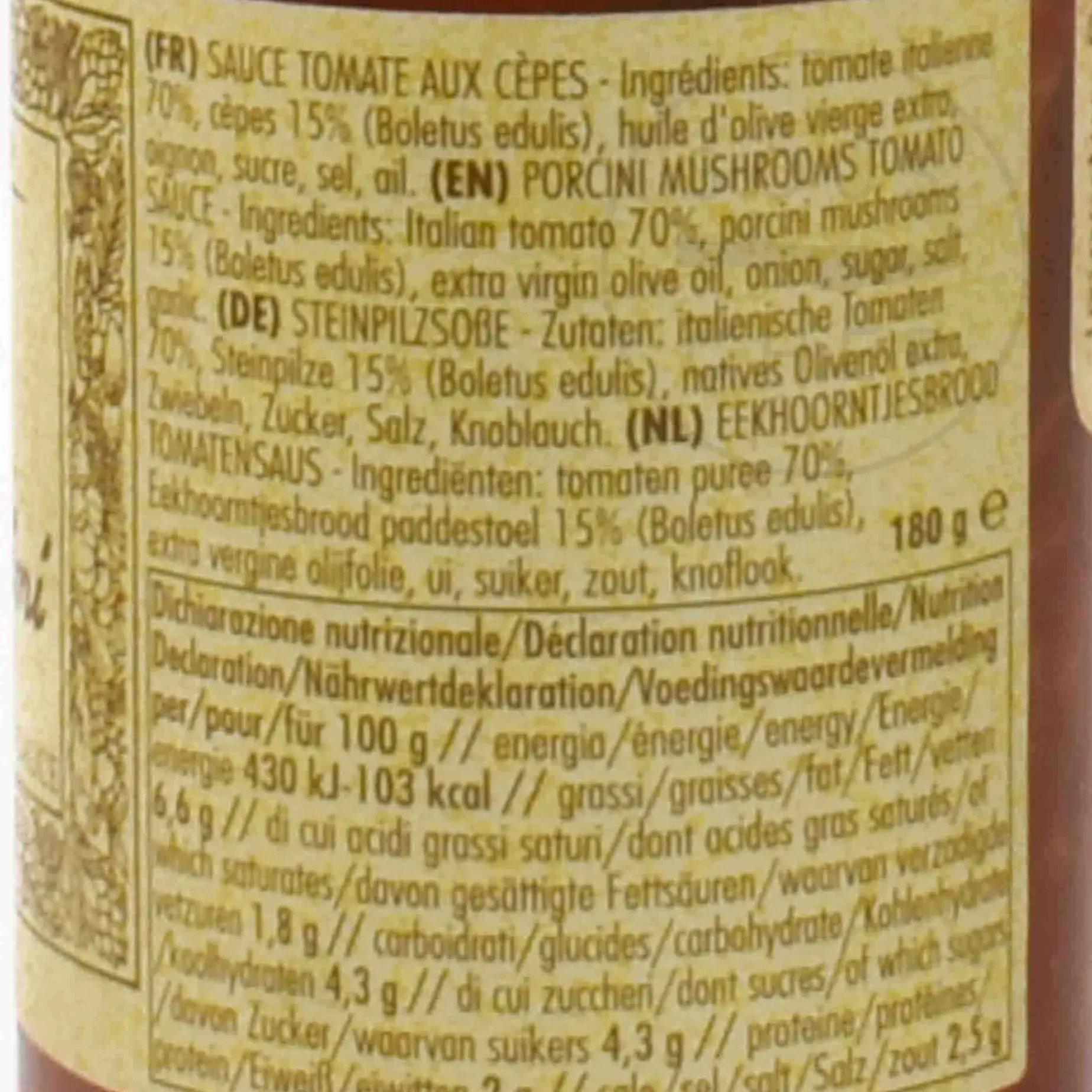 Short Dated La Favorita Porcini Mushrooms Tomato Sauce, 180g