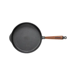 Skeppshult Cast Iron Deep Frying Pan with Beech Wood Handle, 28cm
