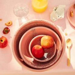 Splatter Fest Enamel Bowl, Pink