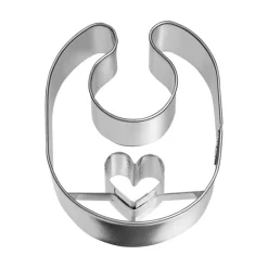 Stainless Steel Baby Bib Cookie Cutter, 6cm