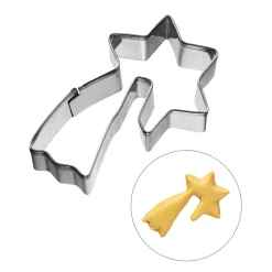 Stainless Steel 3D Shooting Star Cookie Cutter, 6.5cm
