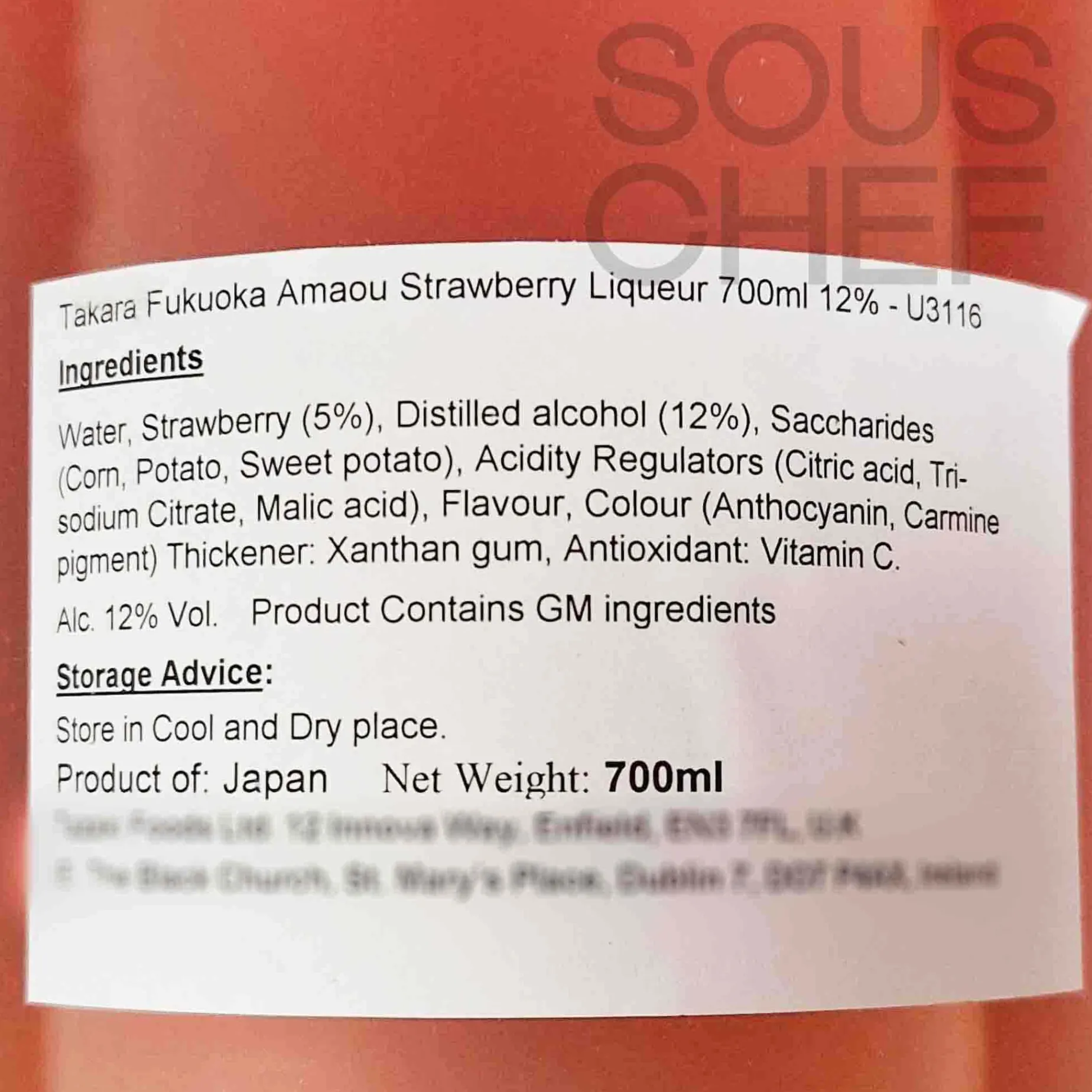 Takara Fukuoka Amaou Strawberry Liqueur 12%, 700ml