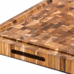 Teakhaus End Grain Butcher Block With Juice Canal, Medium