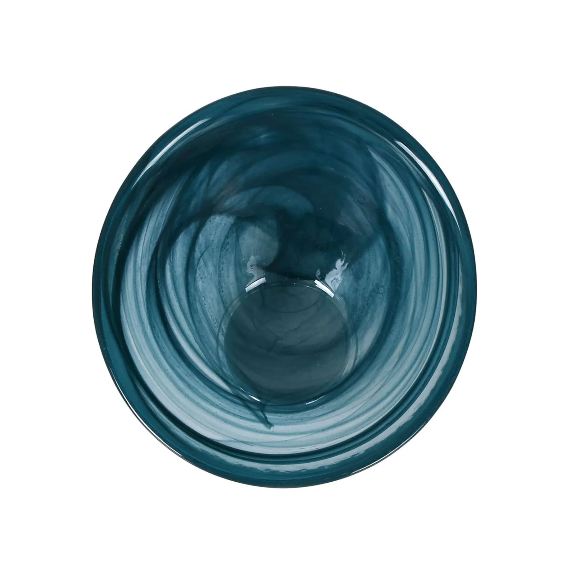 Teal Marble Glass Bowl, 14.5cm