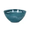Teal Marble Glass Serving Bowl, 25cm