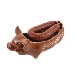 Terracotta Chorizo Pig Serving Dish, 30cm
