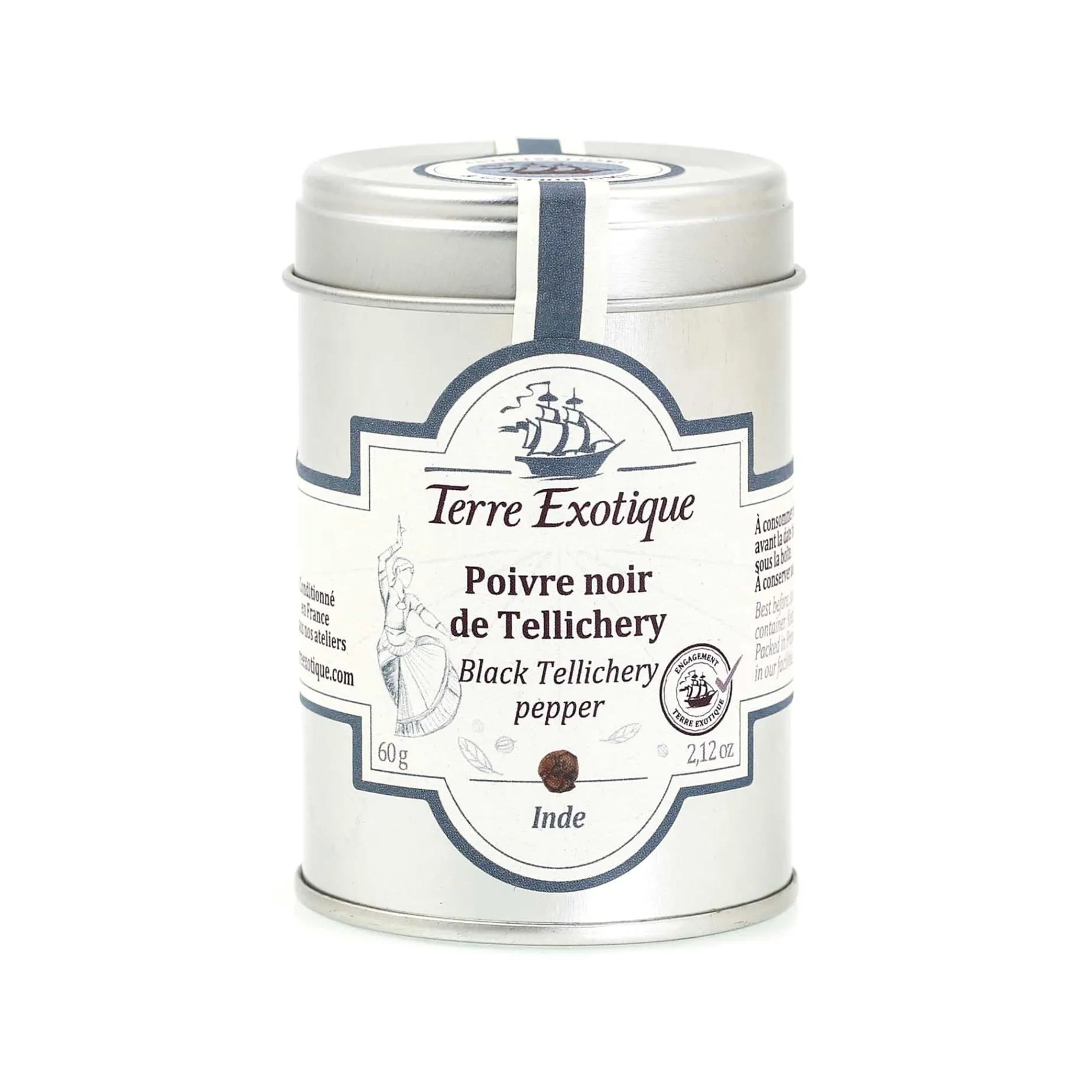 Terre Exotique Black Tellicherry Pepper, 60g