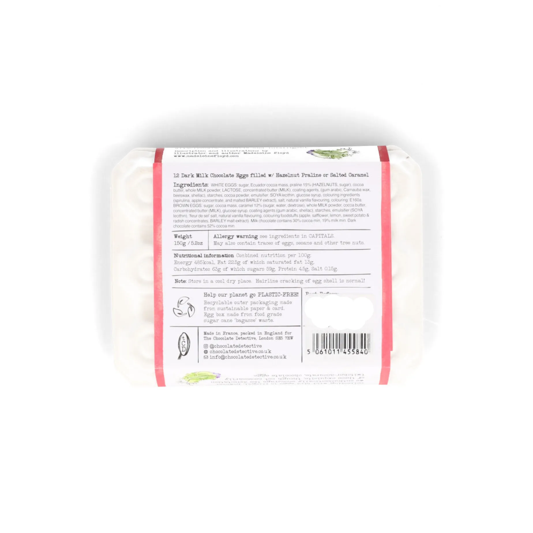 The Chocolate Detective 12 Rainbow Lovebird Chocolate Eggs, 150g