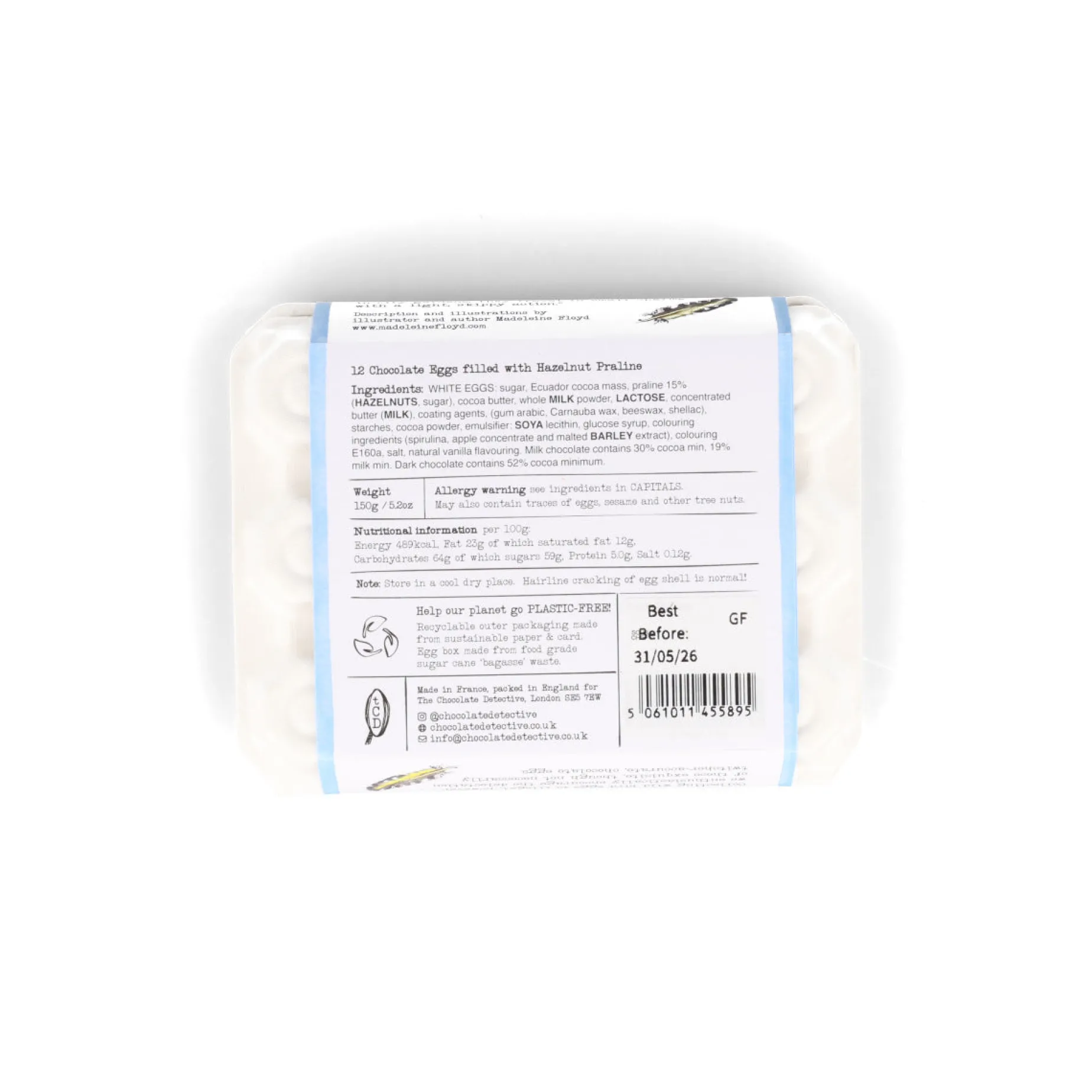 The Chocolate Detective 12 Goldfinch Chocolate Eggs, 150g