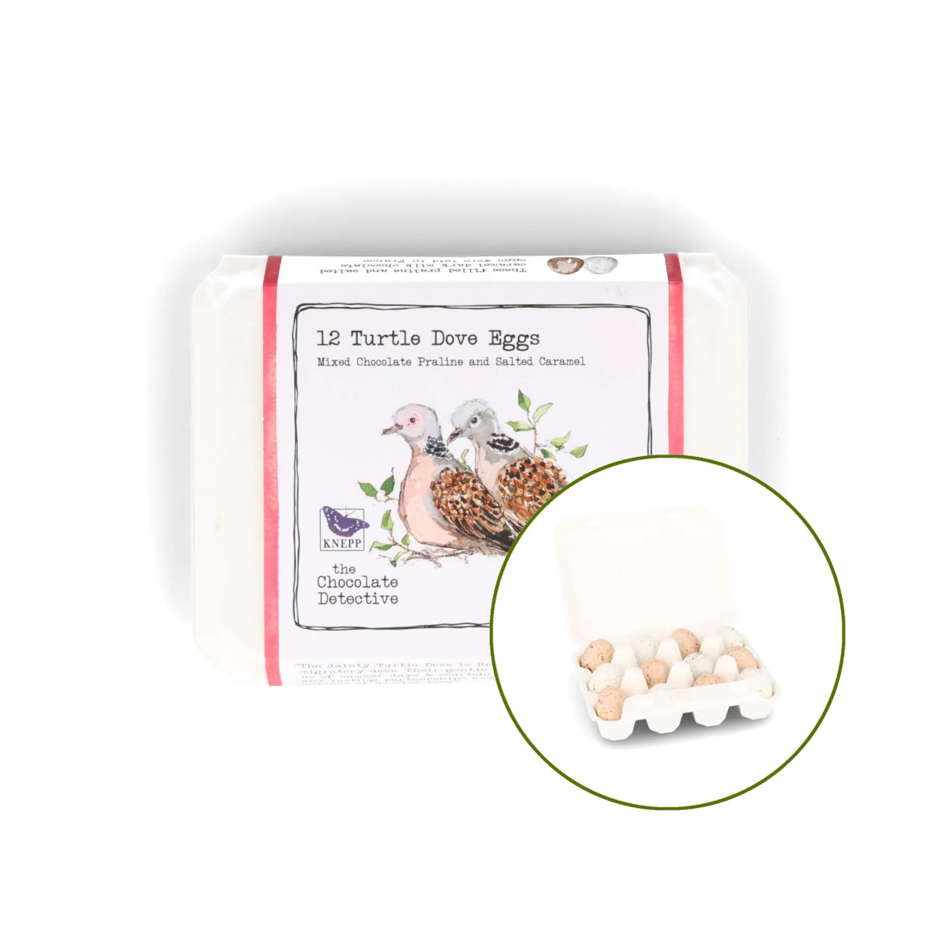 The Chocolate Detective x Knepp 12 Turtle Dove Chocolate Eggs, 150g