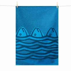Tissage Moutet Sardines French Jacquard Tea Towel