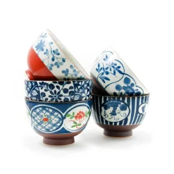 Traditional 5-Piece Japanese Rice Bowl Set