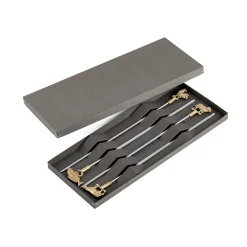 Triangle Set of 4 Stainless Steel Skewers in Gift Box