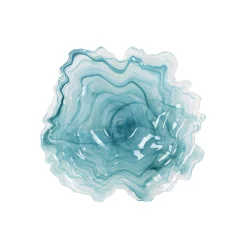 Turquoise Marble Glass Serving Tray, 39cm