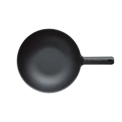 Unilloy Black Japanese Lightweight Cast Iron Wok, 31cm