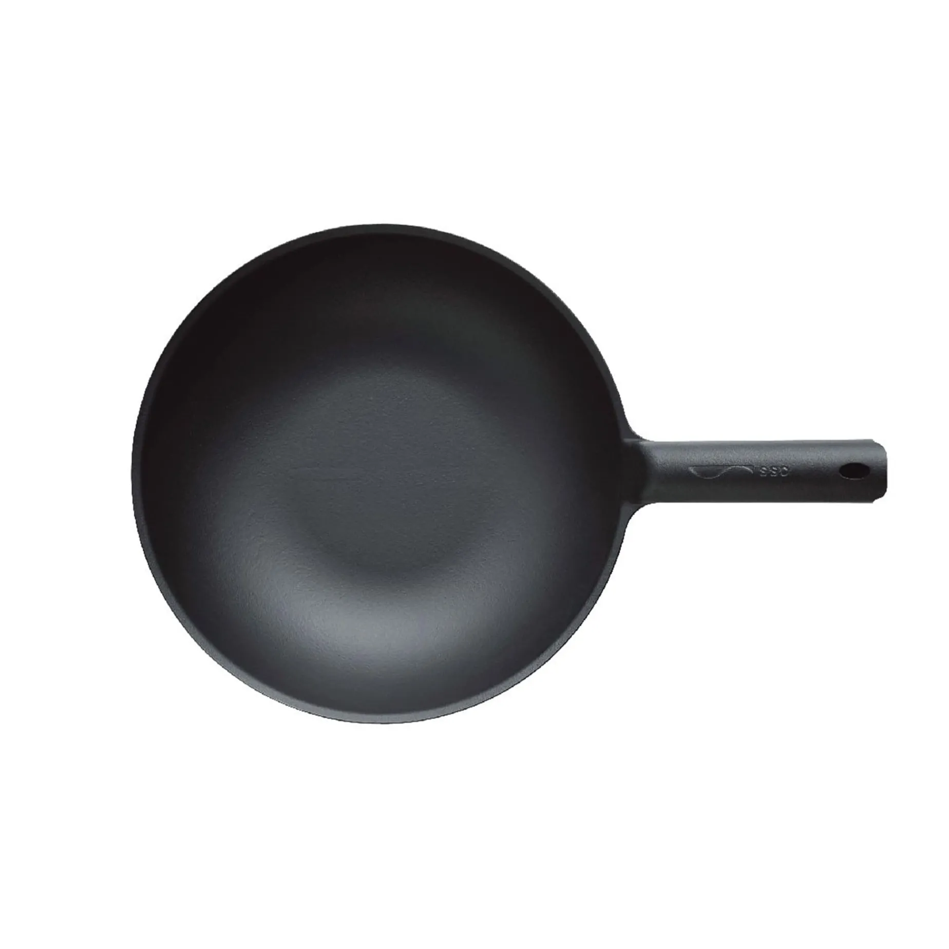 Unilloy Black Japanese Lightweight Cast Iron Wok, 31cm