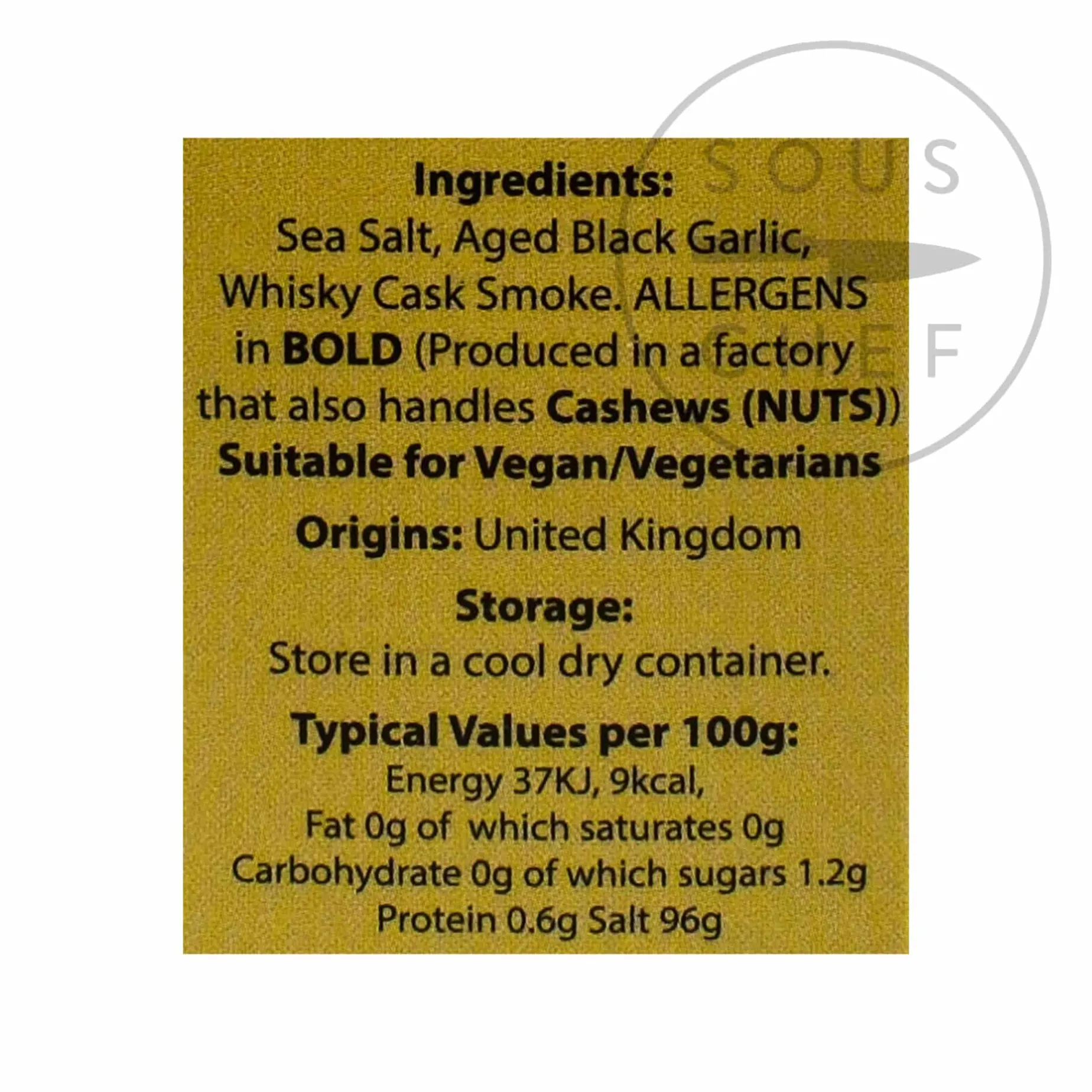 Whisky Smoked Sea Salt with Black Garlic, 80g