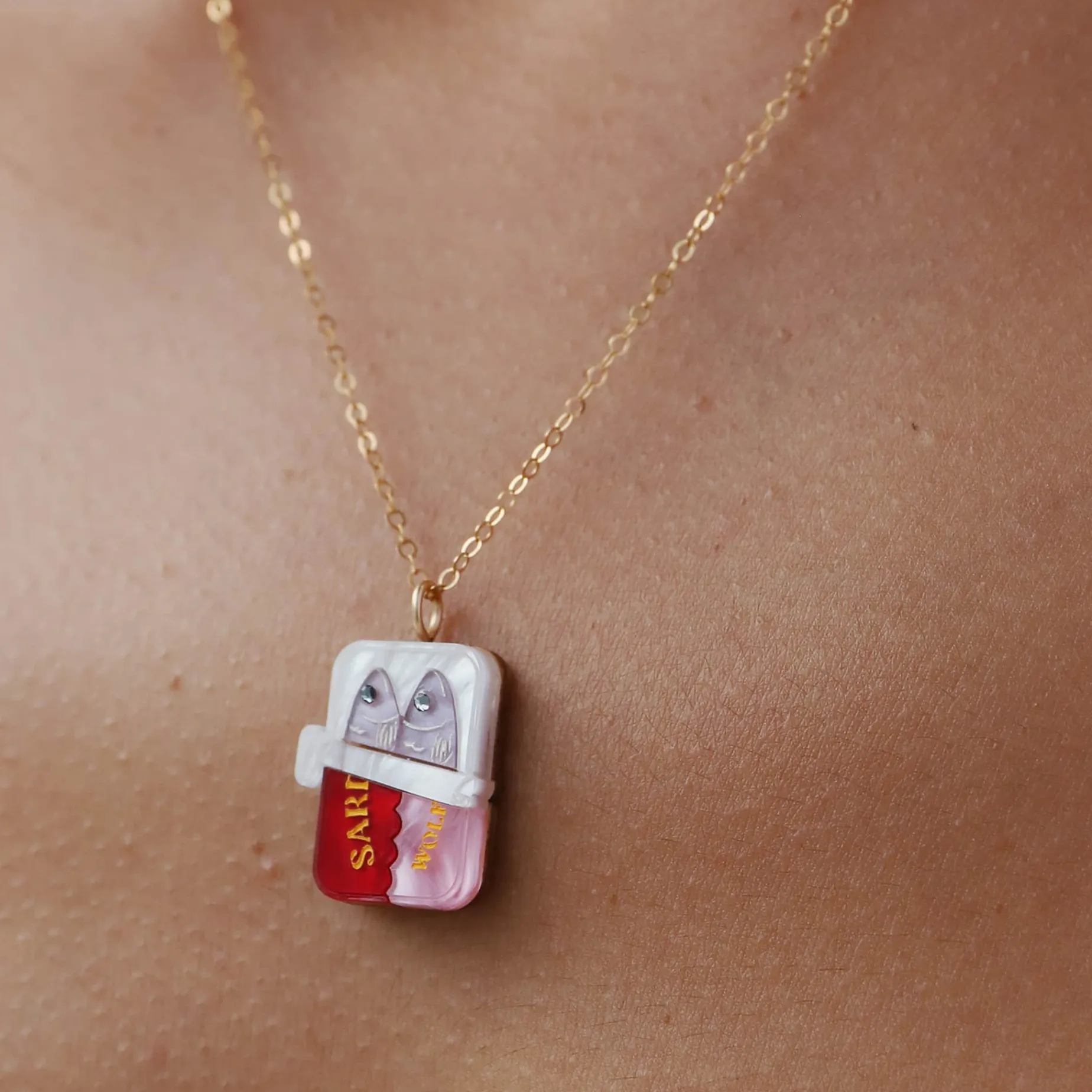 Wolf & Moon Tin of Sardines Necklace