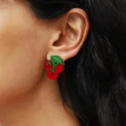 Wolf & Moon Tomato Stud Earrings
