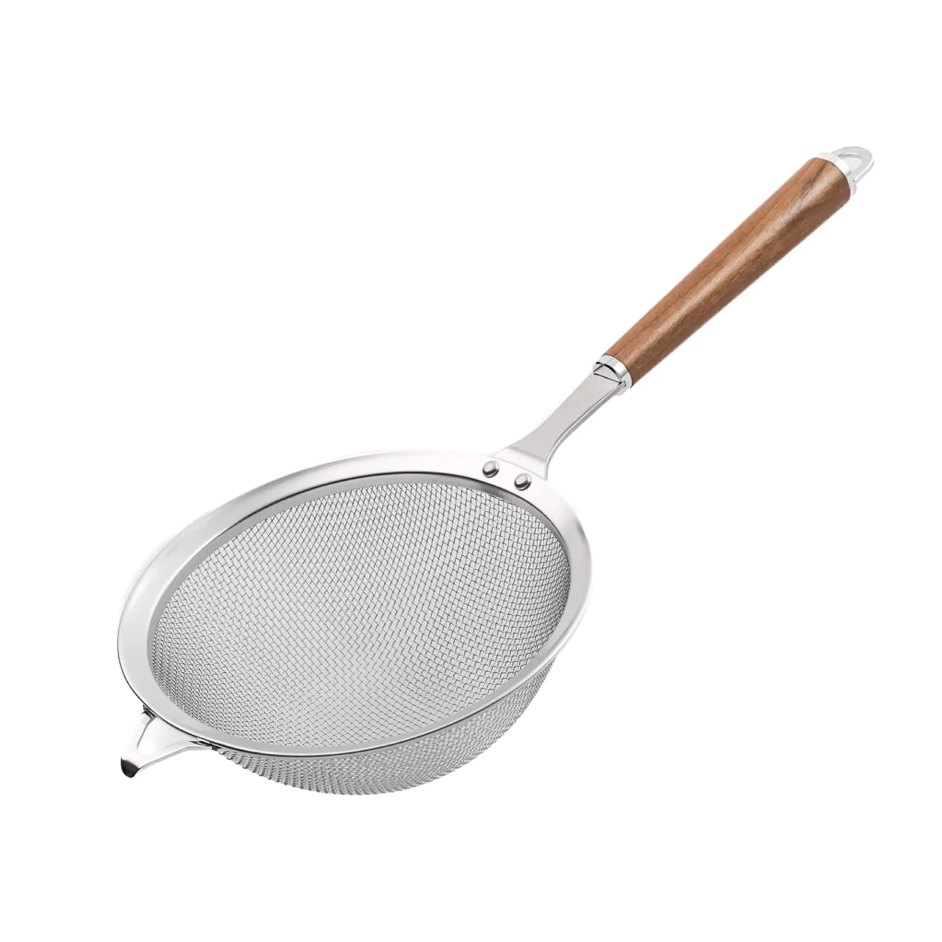 Wood Handle Stainless Steel Mesh Strainer