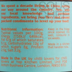 Yep Kitchen Sichuan Chilli Crisp Oil, 160g