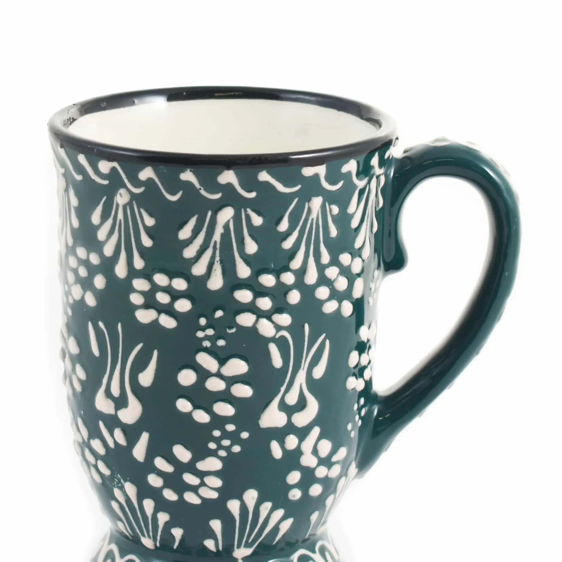 Yesil Ve Beyaz Boyali Mug with Foot, 300ml