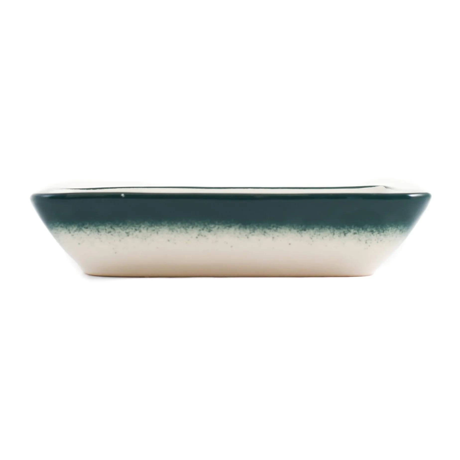 Yesil Ve Beyaz Boyali Rectangular Serving Dish, 18x13cm