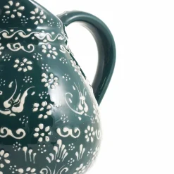Yesil Ve Beyaz Boyali Round Jug, 2 Litre
