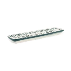 Yesil Ve Beyaz Boyali Serving Tray, 26.5x8cm