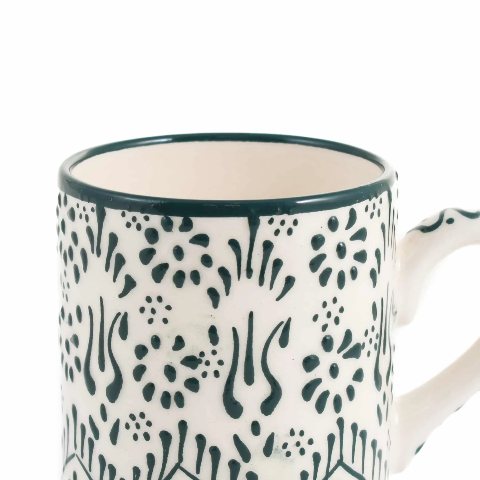 Yesil Ve Beyaz Boyali Straight Mug, 325ml