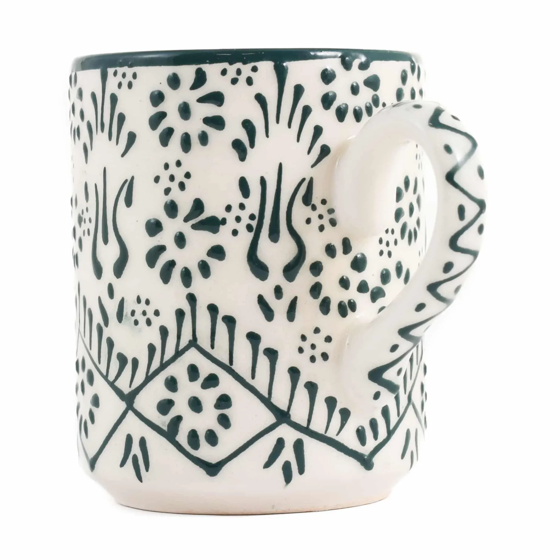 Yesil Ve Beyaz Boyali Straight Mug, 325ml