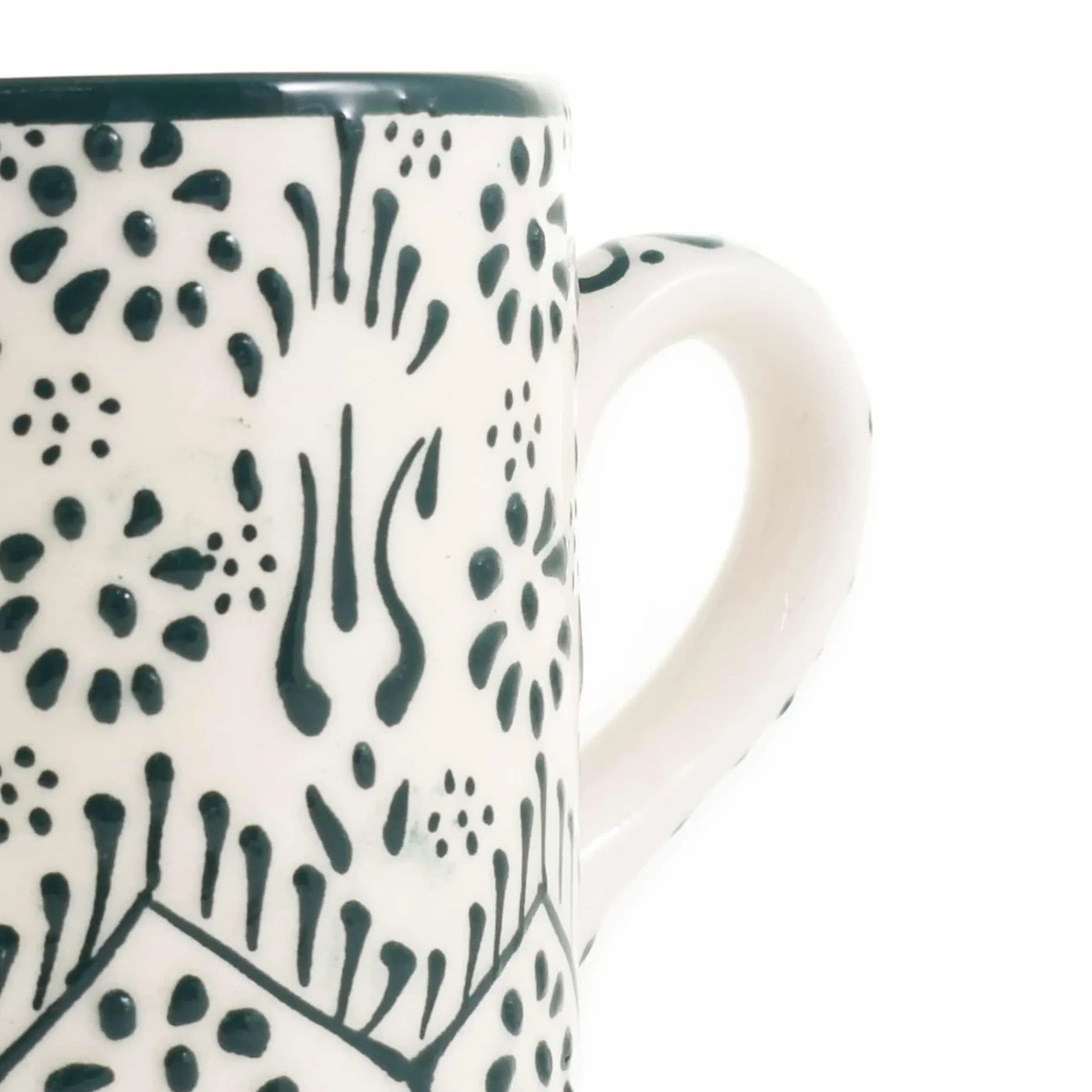 Yesil Ve Beyaz Boyali Straight Mug, 325ml